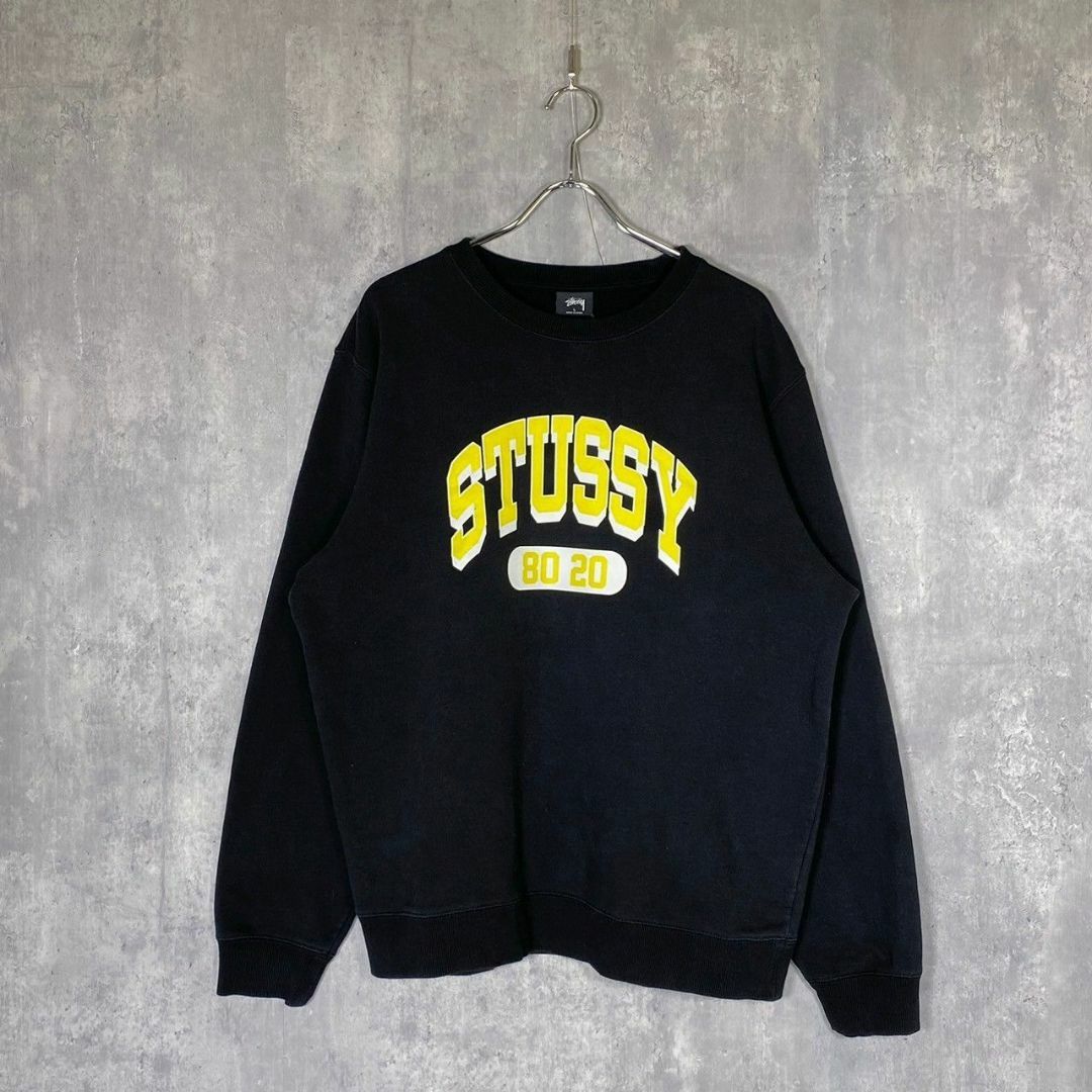 『STUSSY』ステューシー (L) フロントロゴプリント スウェットシャツ