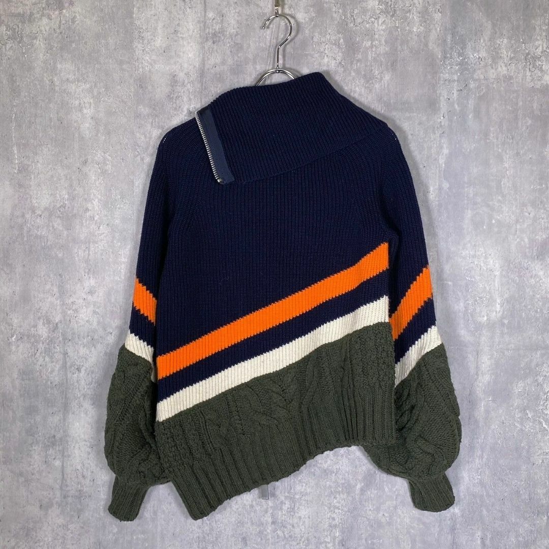 『sacai』サカイ (1) アシンメトリー ダブルジップ ニット