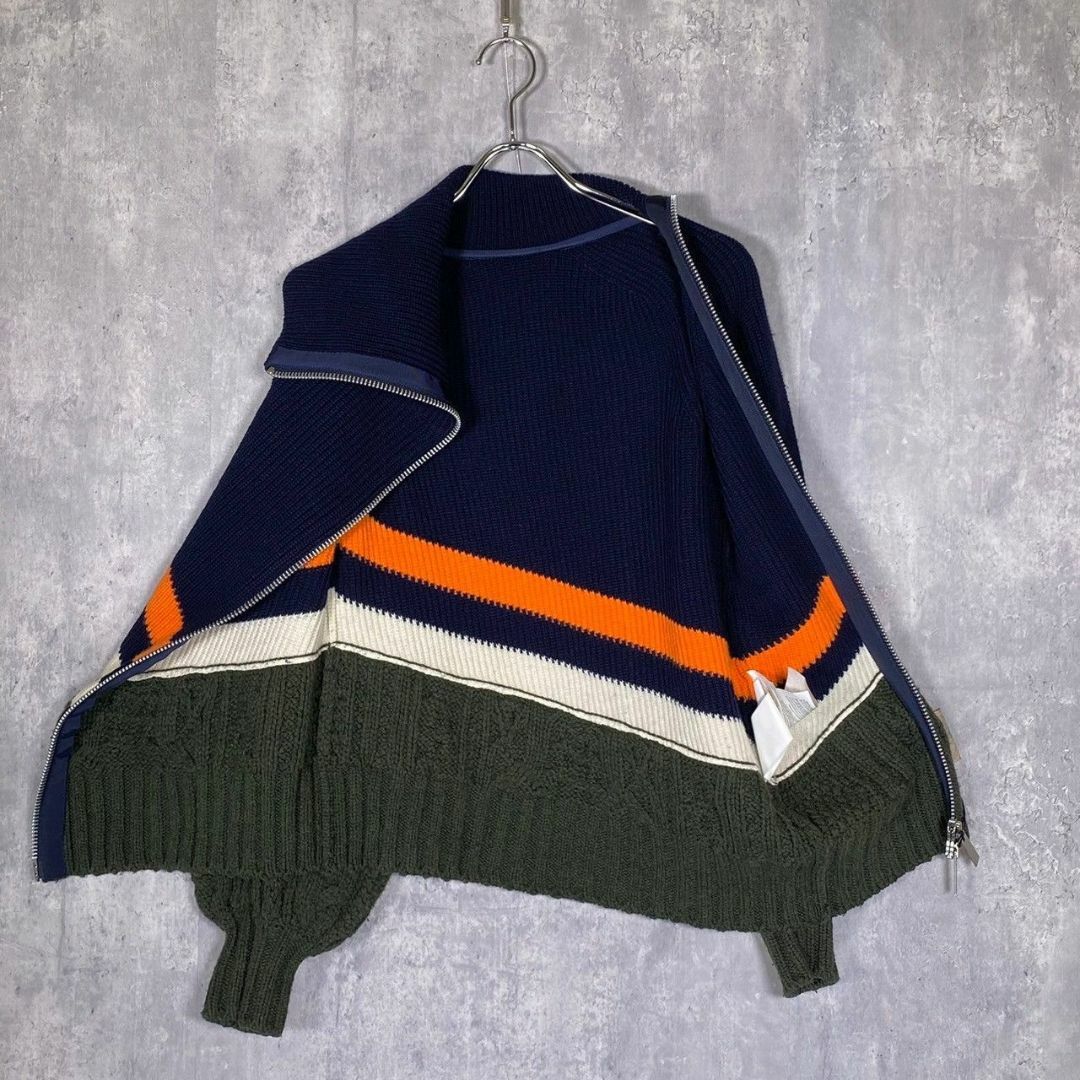 『sacai』サカイ (1) アシンメトリー ダブルジップ ニット