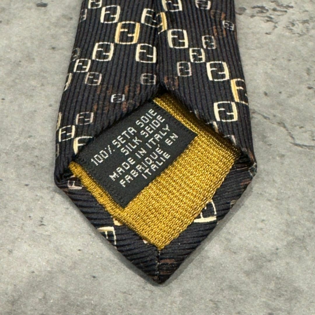『FENDI』フェンディ ズッカ 総柄 シルクネクタイ