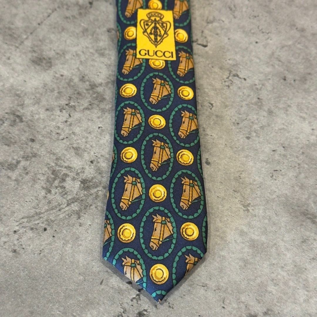 『GUCCI』グッチ ホース柄 シルクネクタイ