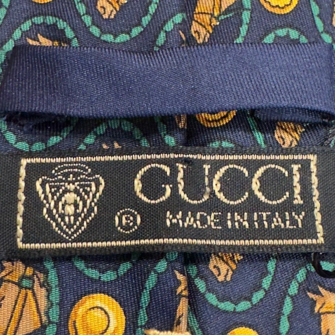 『GUCCI』グッチ ホース柄 シルクネクタイ