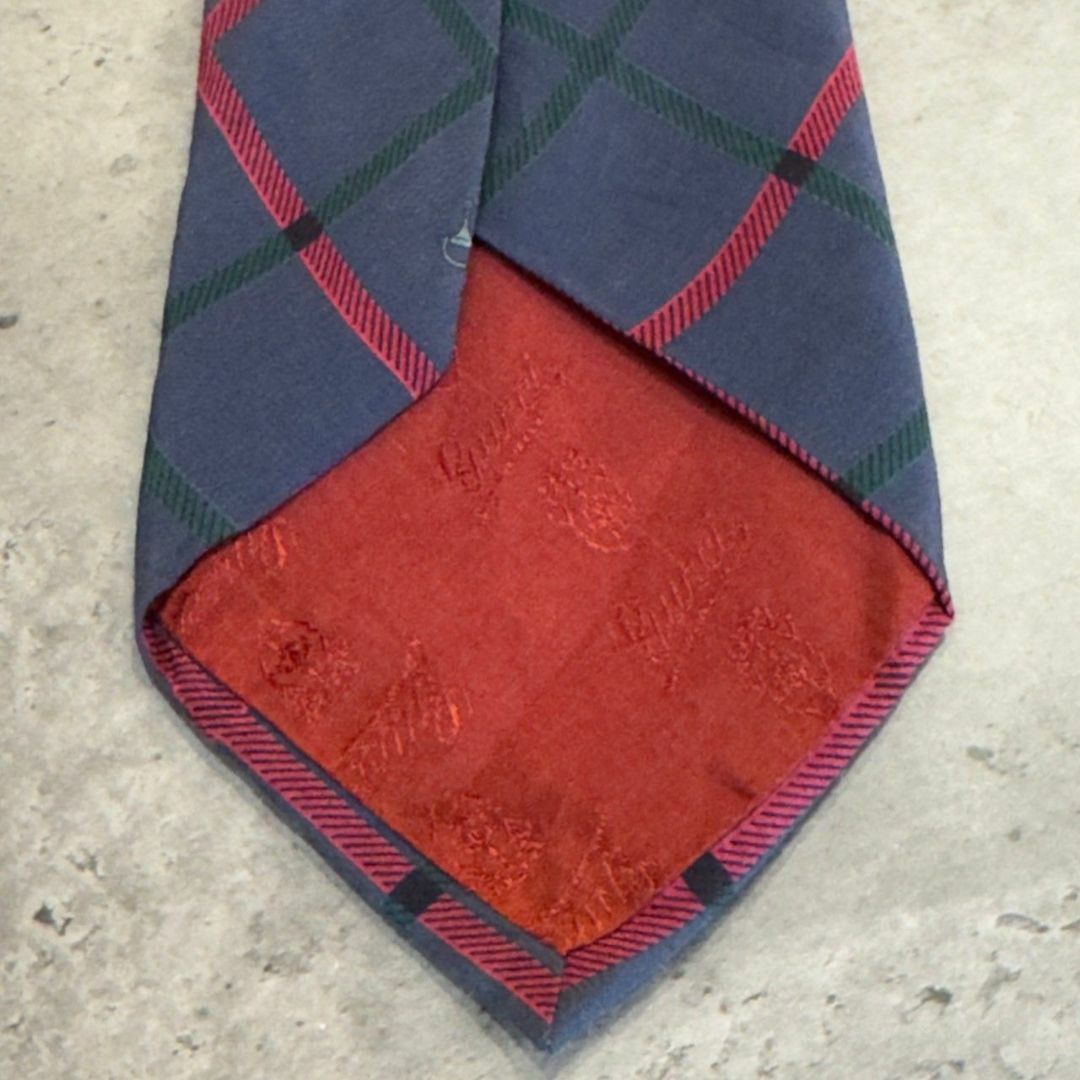 『GUCCI』グッチ チェック柄 シルクネクタイ