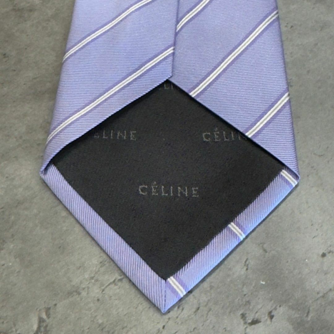 『CELINE』セリーヌ ストライプ柄 シルクネクタイ