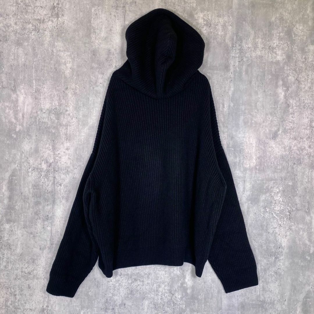 『CELINE』セリーヌ (M) リブ編み プルオーバー ニットパーカー