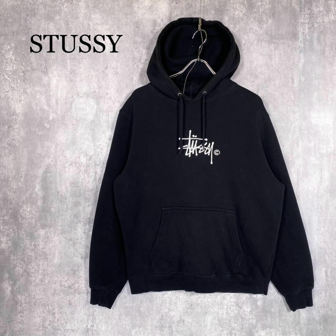 『STUSSY』ステューシー (S) フロントロゴ刺繍 プルオーバーフーディー