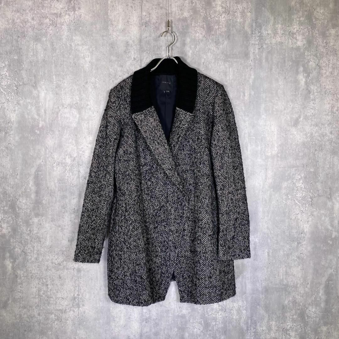 『Theory』セオリー (L) ツイードドレスロングコート