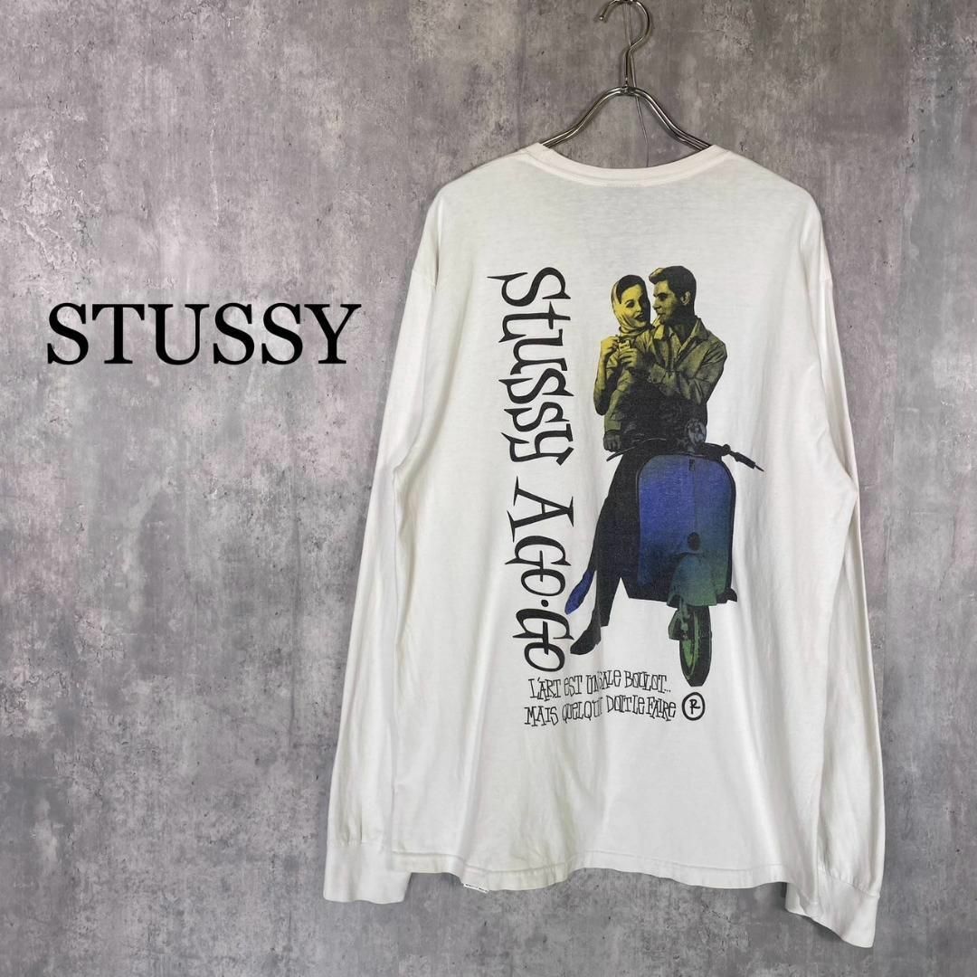 『STUSSY』ステューシー (L) ローマの休日 ロンTシャツ