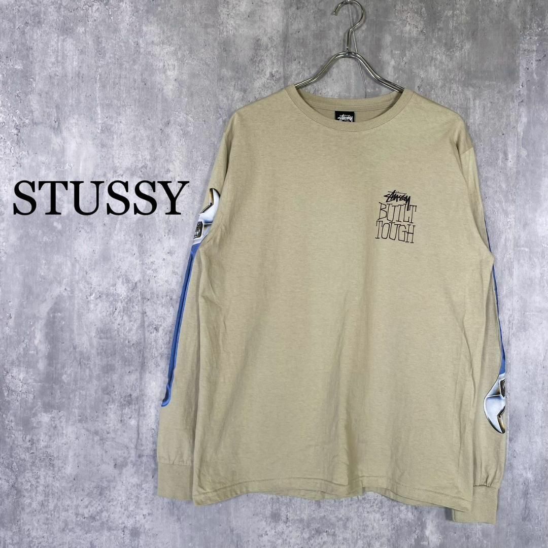 『STUSSY』ステューシー (M) スリーブプリント レンチ ロンTシャツ
