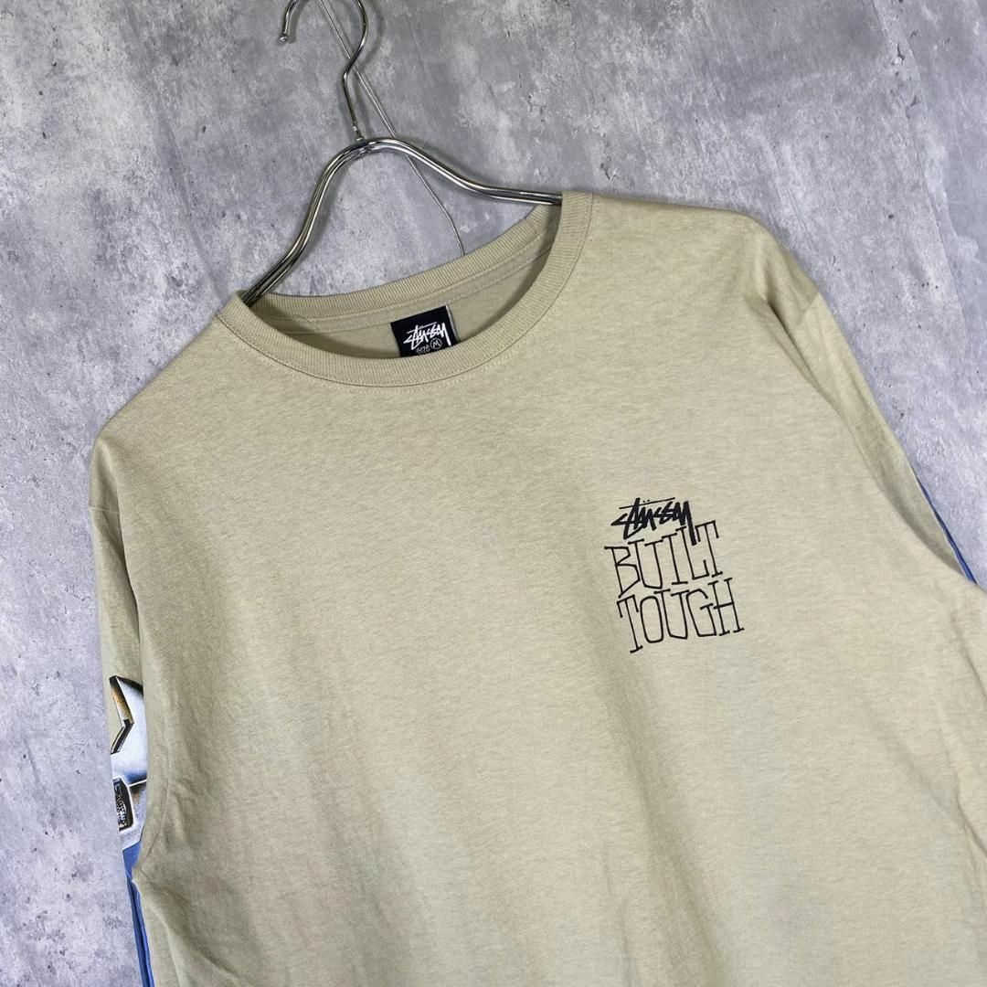 『STUSSY』ステューシー (M) スリーブプリント レンチ ロンTシャツ