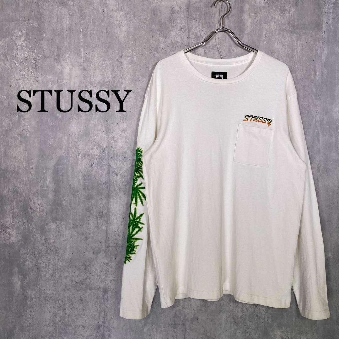 『STUSSY』ステューシー (L) Leaves L/S Crew ロンT