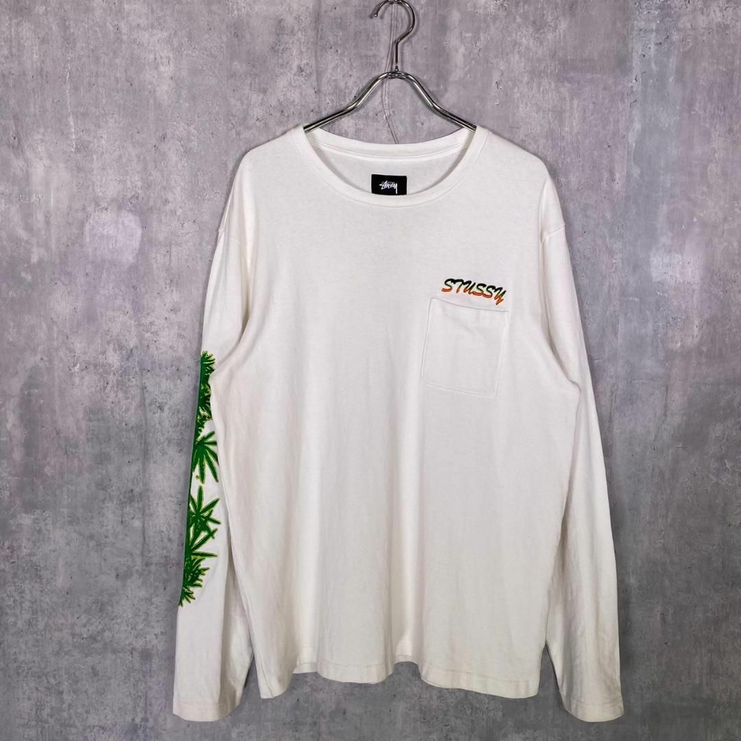 『STUSSY』ステューシー (L) Leaves L/S Crew ロンT