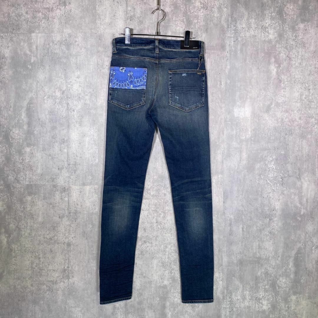 『AMIRI』アミリ (30) バンダナアートパッチ デニムパンツ