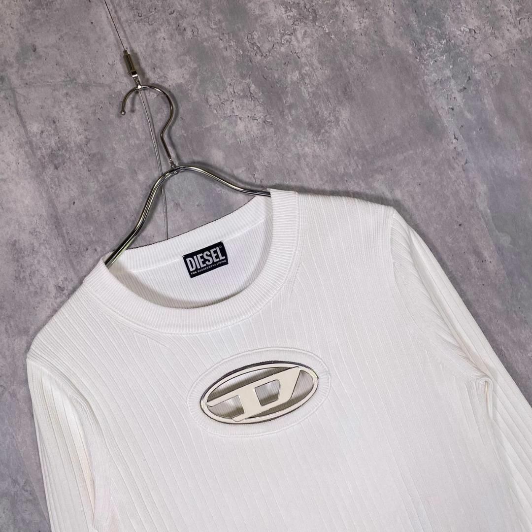 『DIESEL』ディーゼル (L) アイコニックロゴ ロゴプレート リブセーター