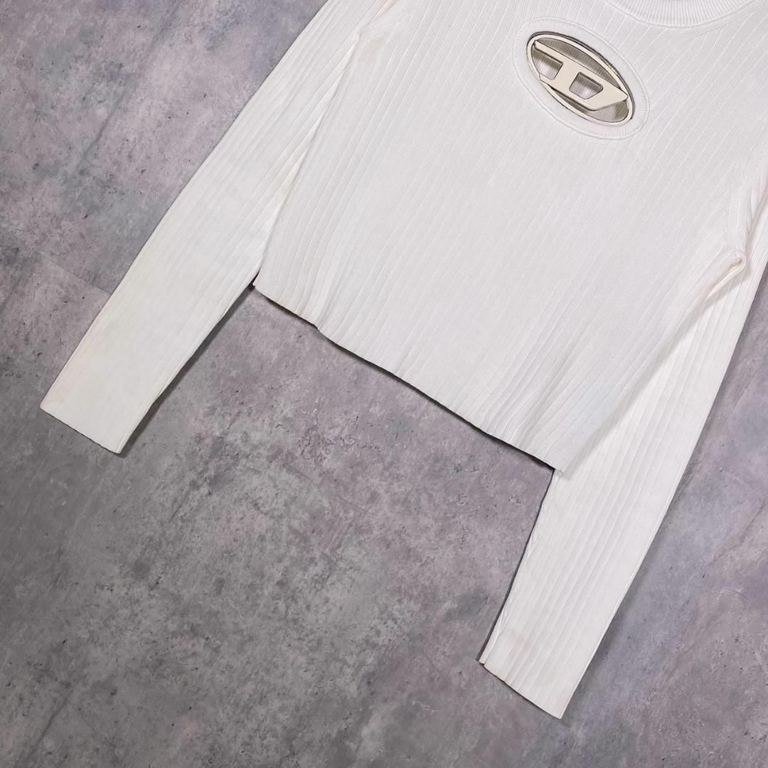 『DIESEL』ディーゼル (L) アイコニックロゴ ロゴプレート リブセーター