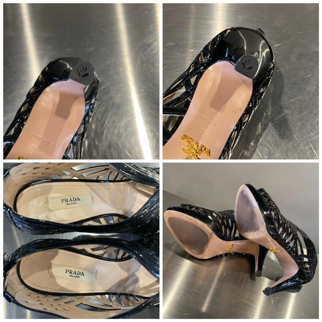 『PRADA』プラダ (35) レザー ヒールサンダル