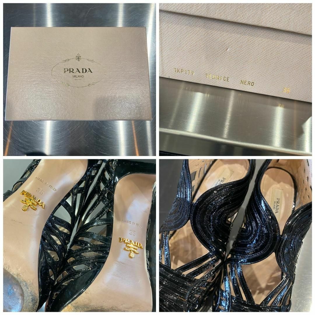 『PRADA』プラダ (35) レザー ヒールサンダル