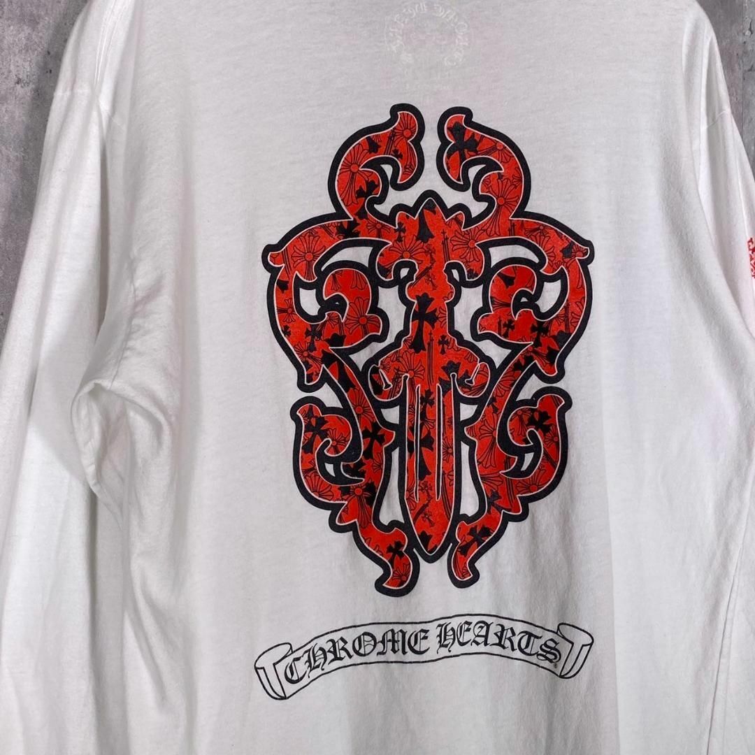 『クロムハーツ』 (L) レッドダガー ロングスリーブTシャツ