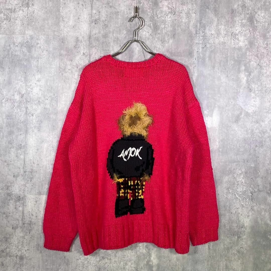 『amok』アモク (M) ベアー刺繍ニット セーター
