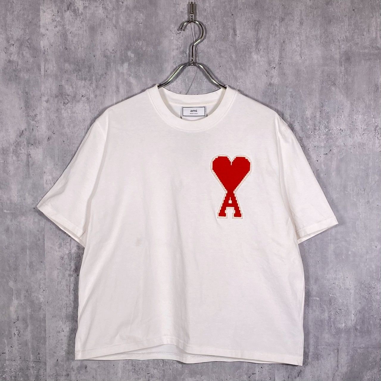 『Ami Alexandre Mattiussi』アミアレキサンドルマティッシュ (M) 刺繍ロゴ Tシャツ