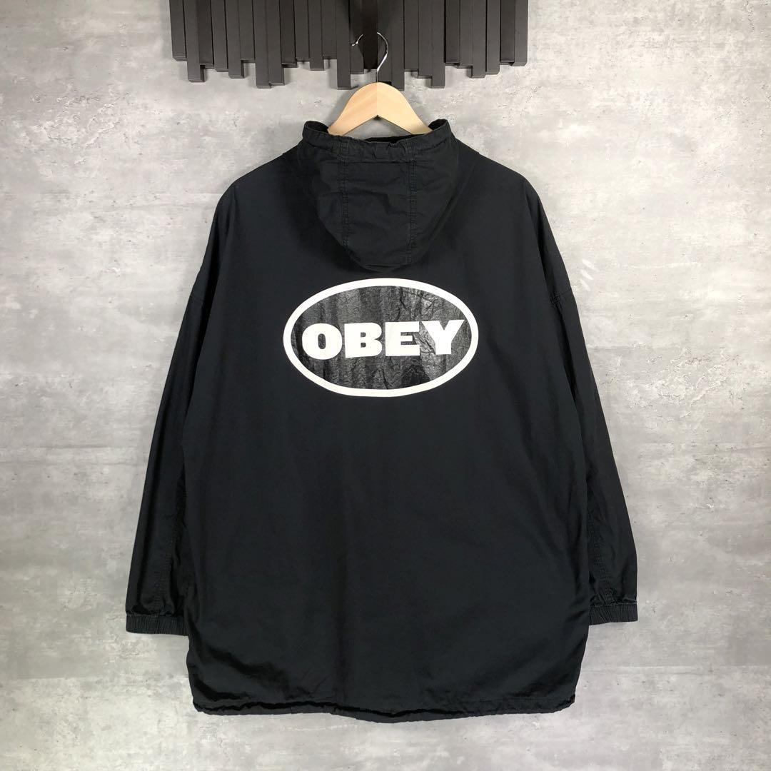『OBEY』オベイ (M) コットンフードジャケット / ロゴプリント