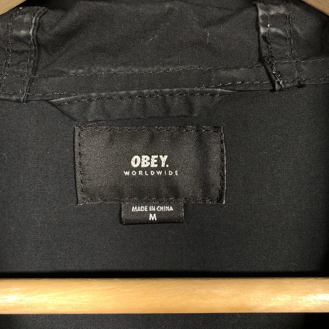 『OBEY』オベイ (M) コットンフードジャケット / ロゴプリント
