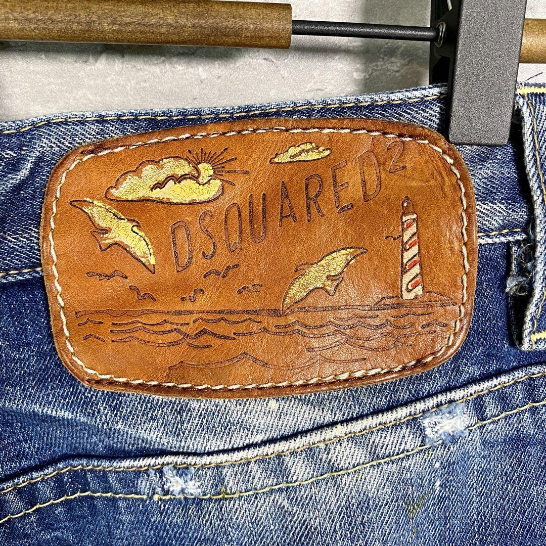 『DSQUARED2』ディースクエアード (42) ダメージデニムパンツ