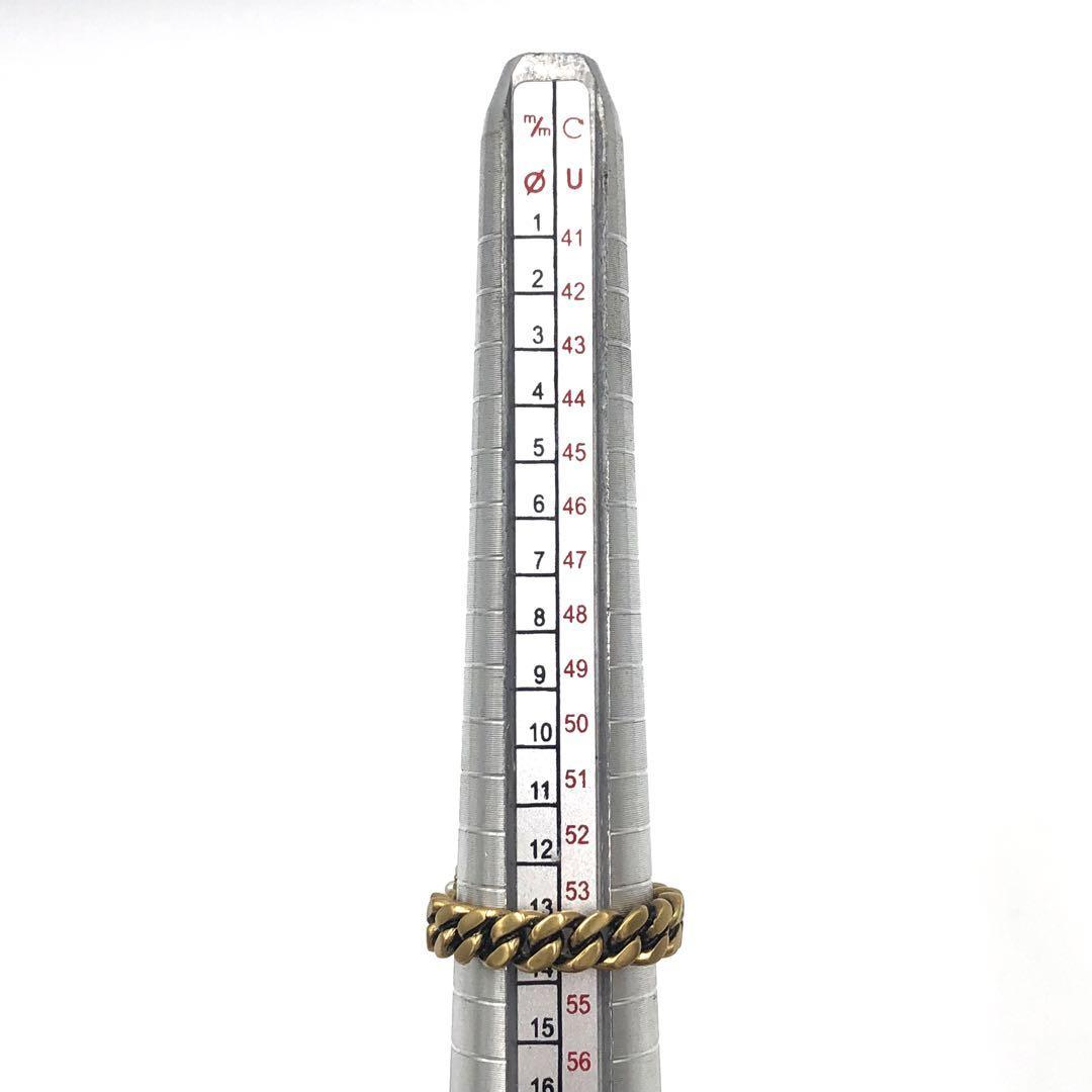 『Dior』ディオール (13号) メタル&パール チェーン リング