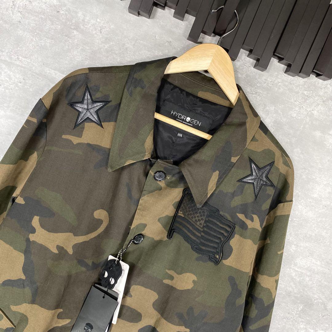 『HYDROGEN』ハイドロゲン (XXXL) 迷彩ステンカラーコート