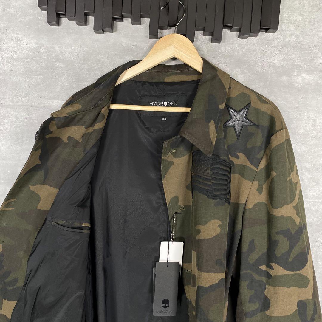 『HYDROGEN』ハイドロゲン (XXXL) 迷彩ステンカラーコート