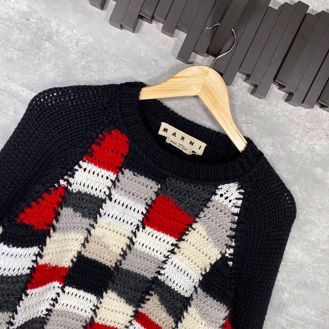 『MARNI』マルニ (48) カラーブロックセーター / 切り替えニット