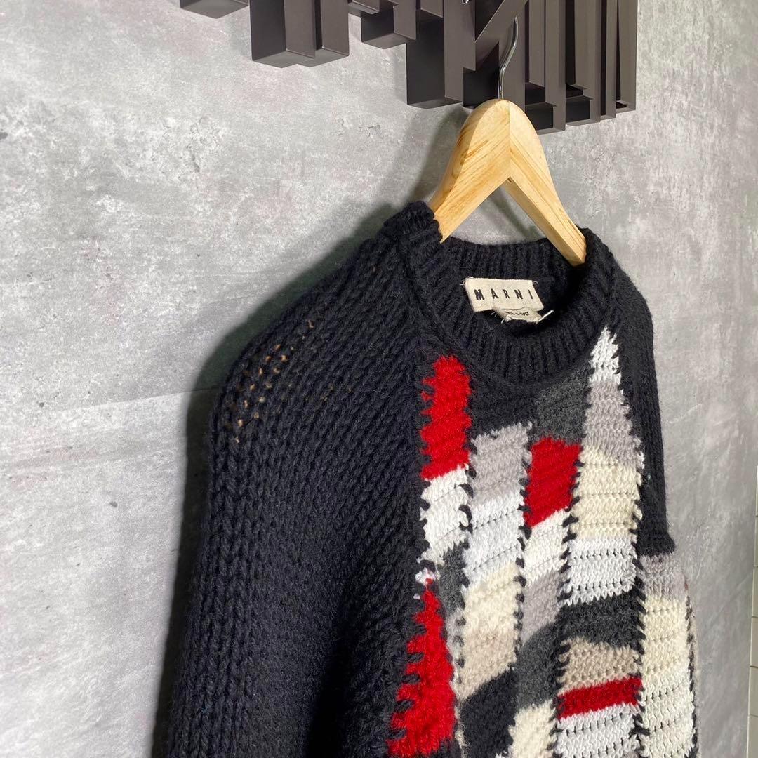 『MARNI』マルニ (48) カラーブロックセーター / 切り替えニット