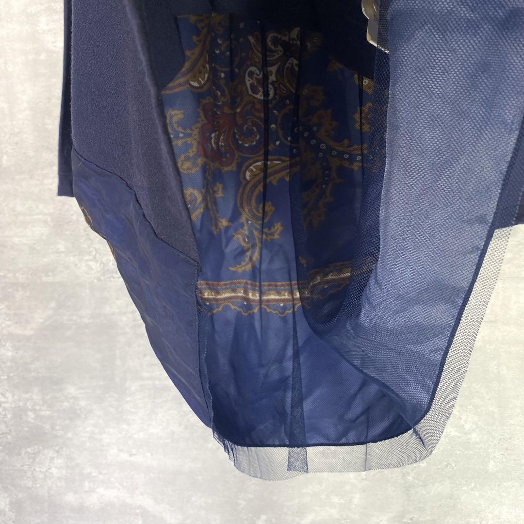『sacai』サカイ (2) スカーフ切替ワンピース / ネイビー