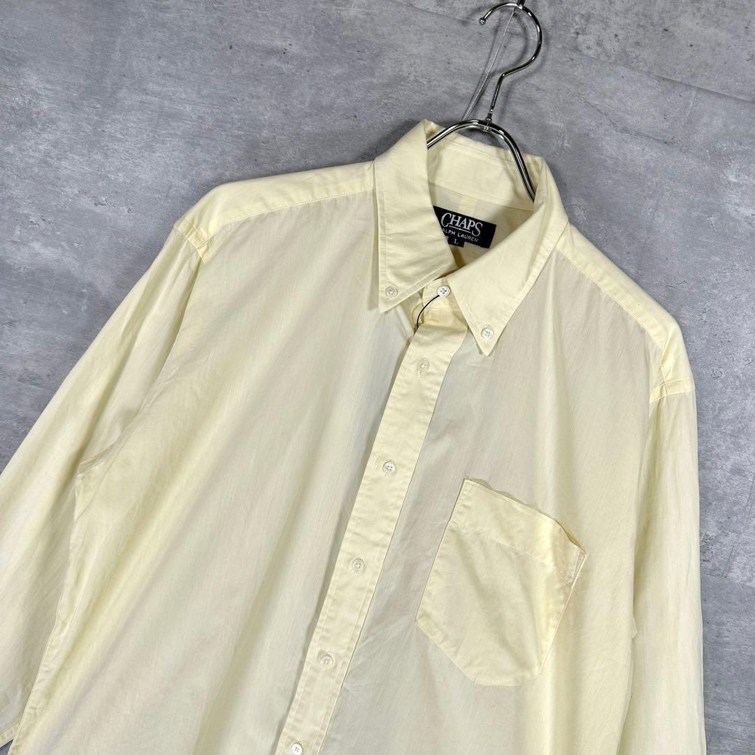 『CHAPS』チャップス (L) ボタンダウン長袖シャツ / イエロー
