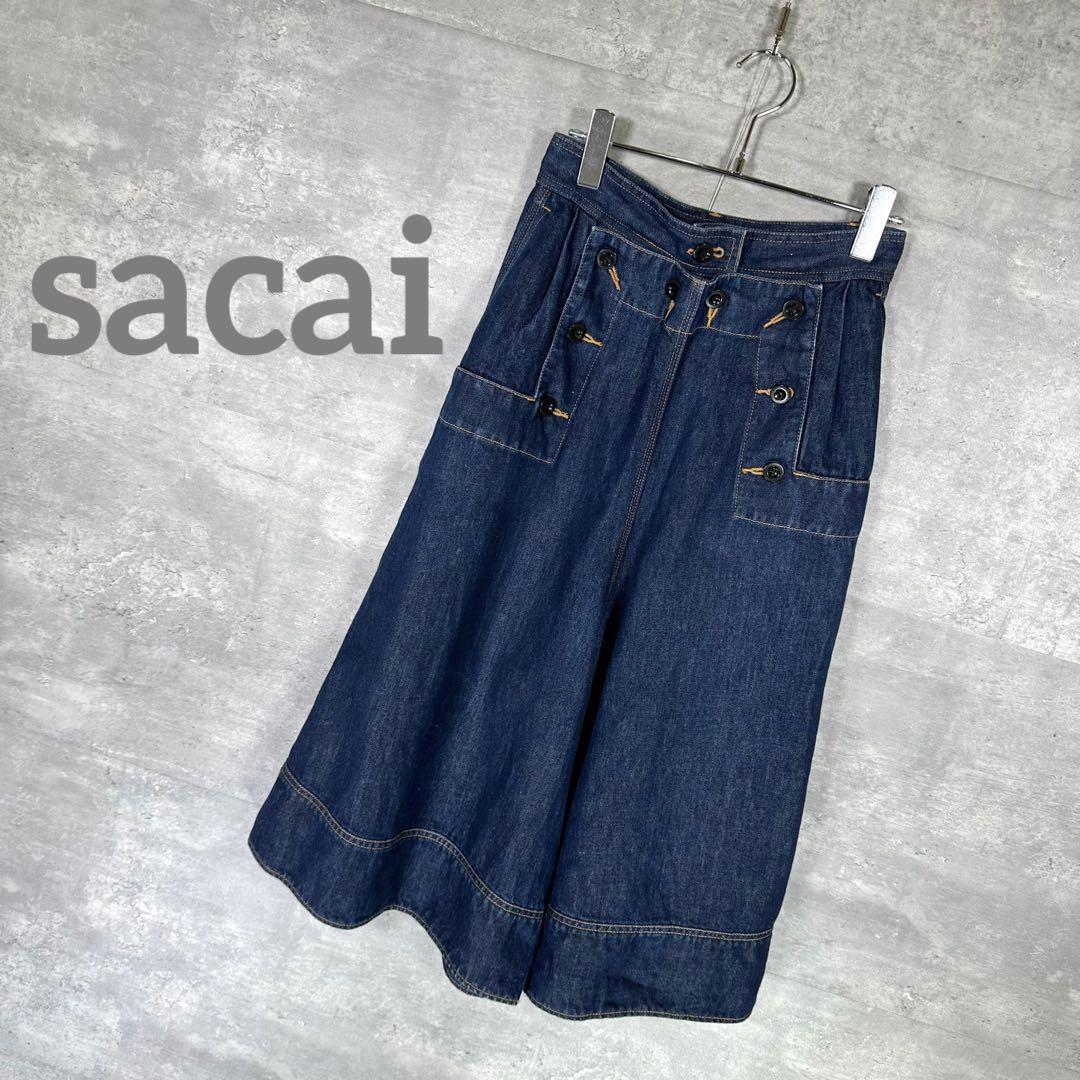 『sacai』サカイ (1) リネン ワイドデニムパンツ