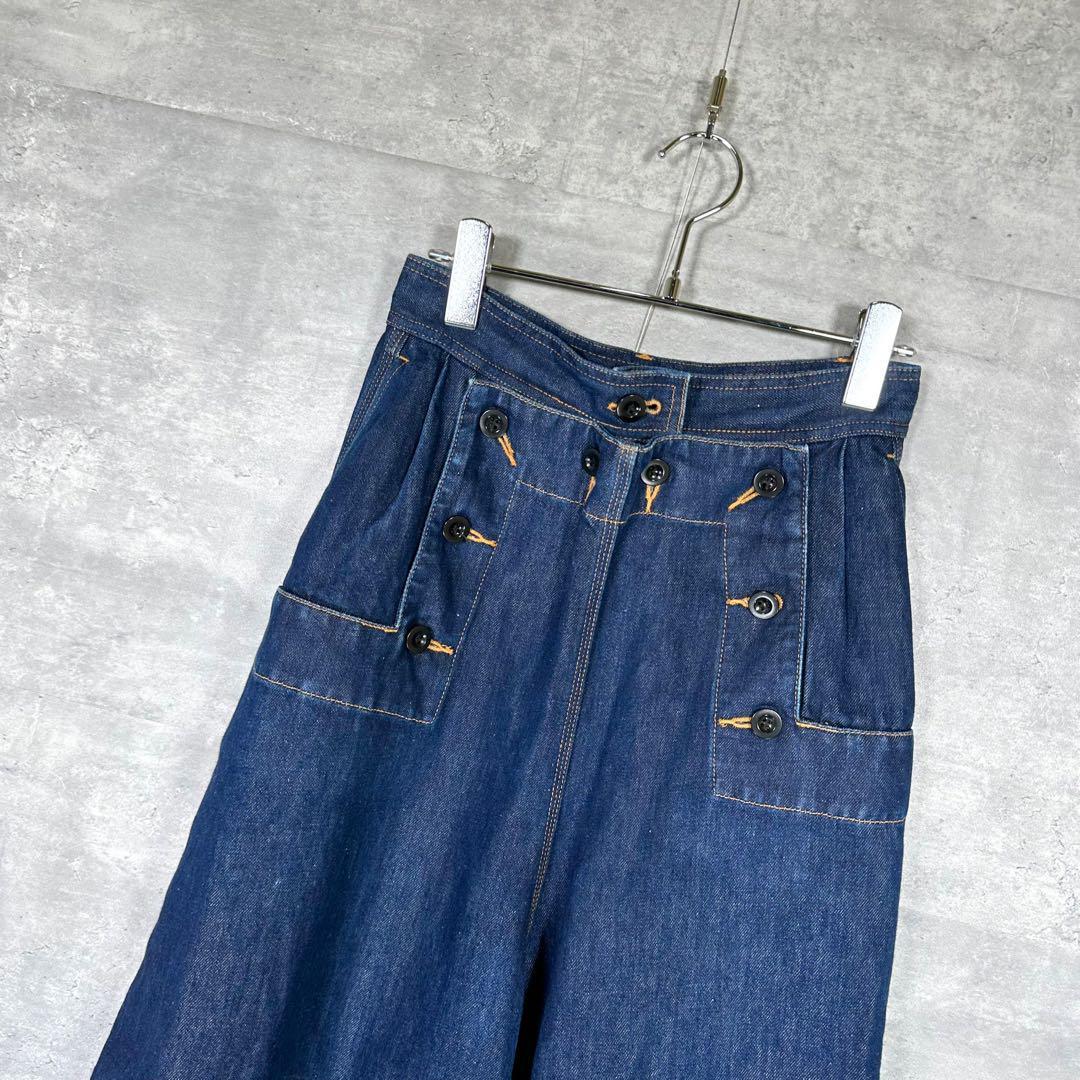 『sacai』サカイ (1) リネン ワイドデニムパンツ