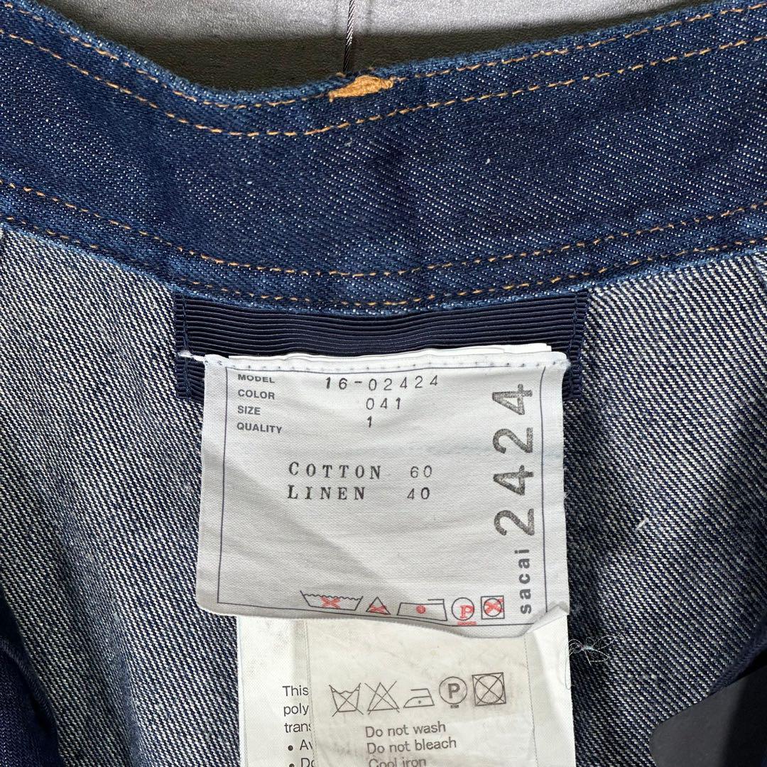 『sacai』サカイ (1) リネン ワイドデニムパンツ
