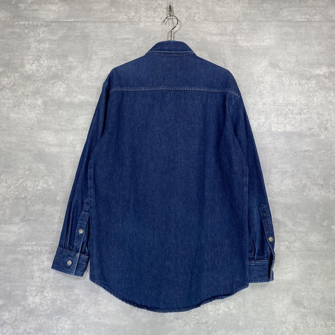 『RAF SIMONS』ラフシモンズ (S) レザーパッチ デニムシャツ