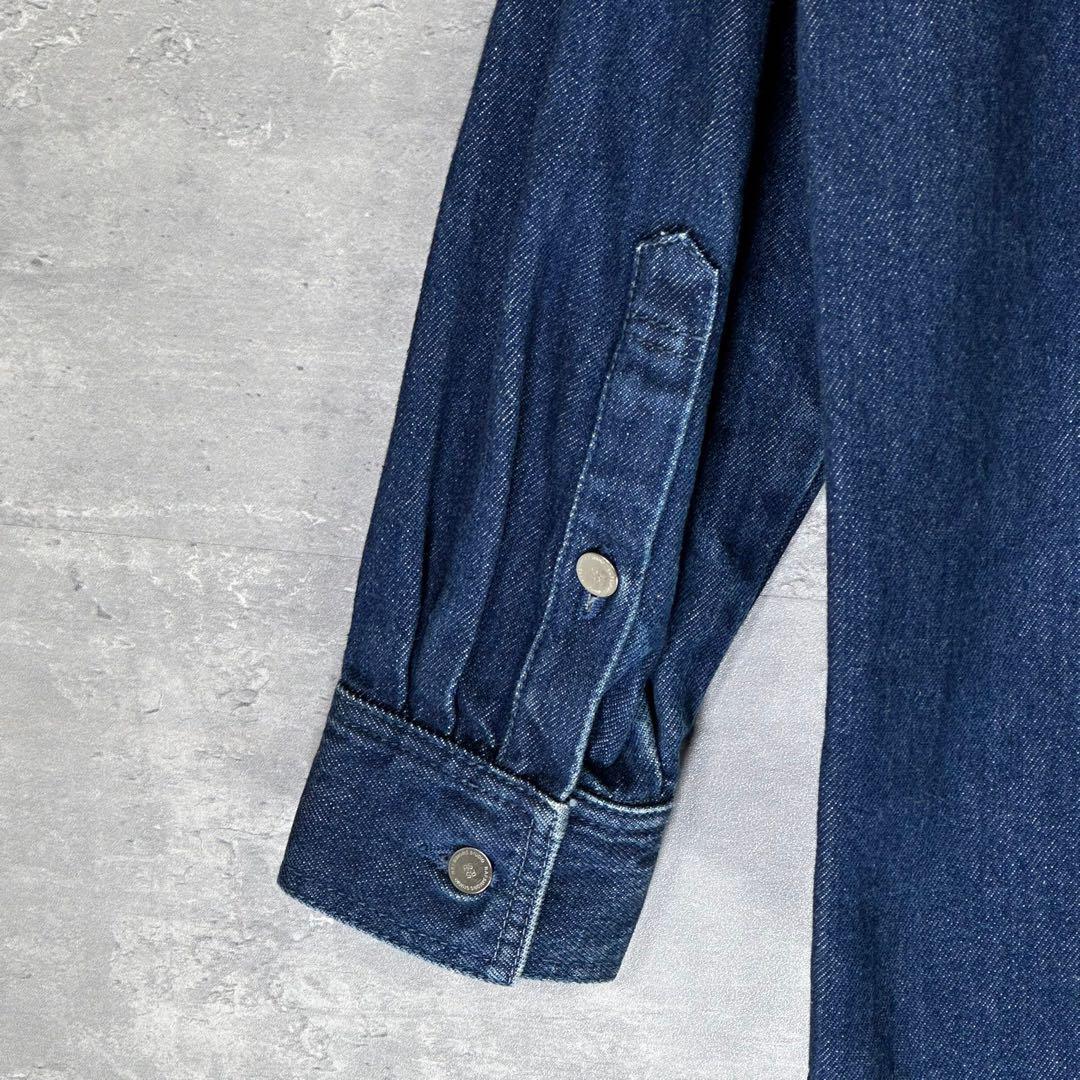 『RAF SIMONS』ラフシモンズ (S) レザーパッチ デニムシャツ