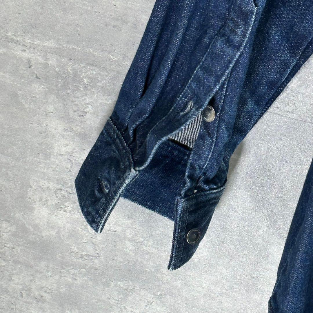 『RAF SIMONS』ラフシモンズ (S) レザーパッチ デニムシャツ
