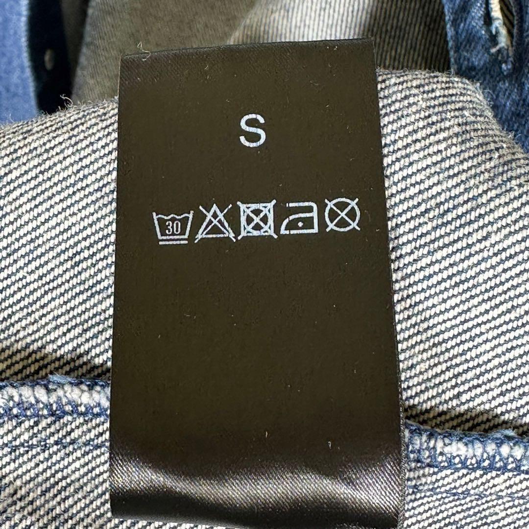 『RAF SIMONS』ラフシモンズ (S) レザーパッチ デニムシャツ