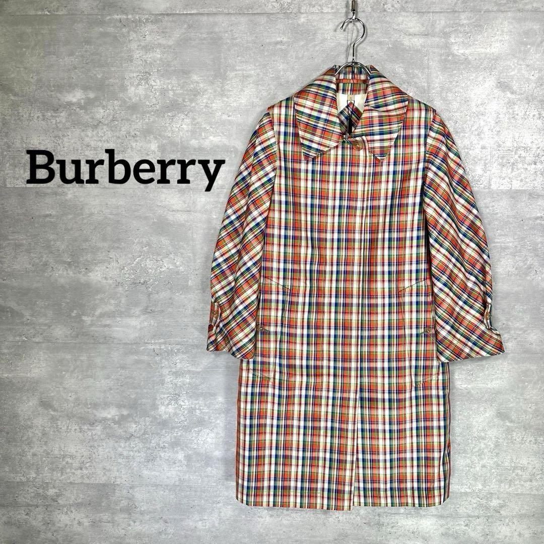 『Burberry』バーバリー (38) チェック柄 ステンカラーコート
