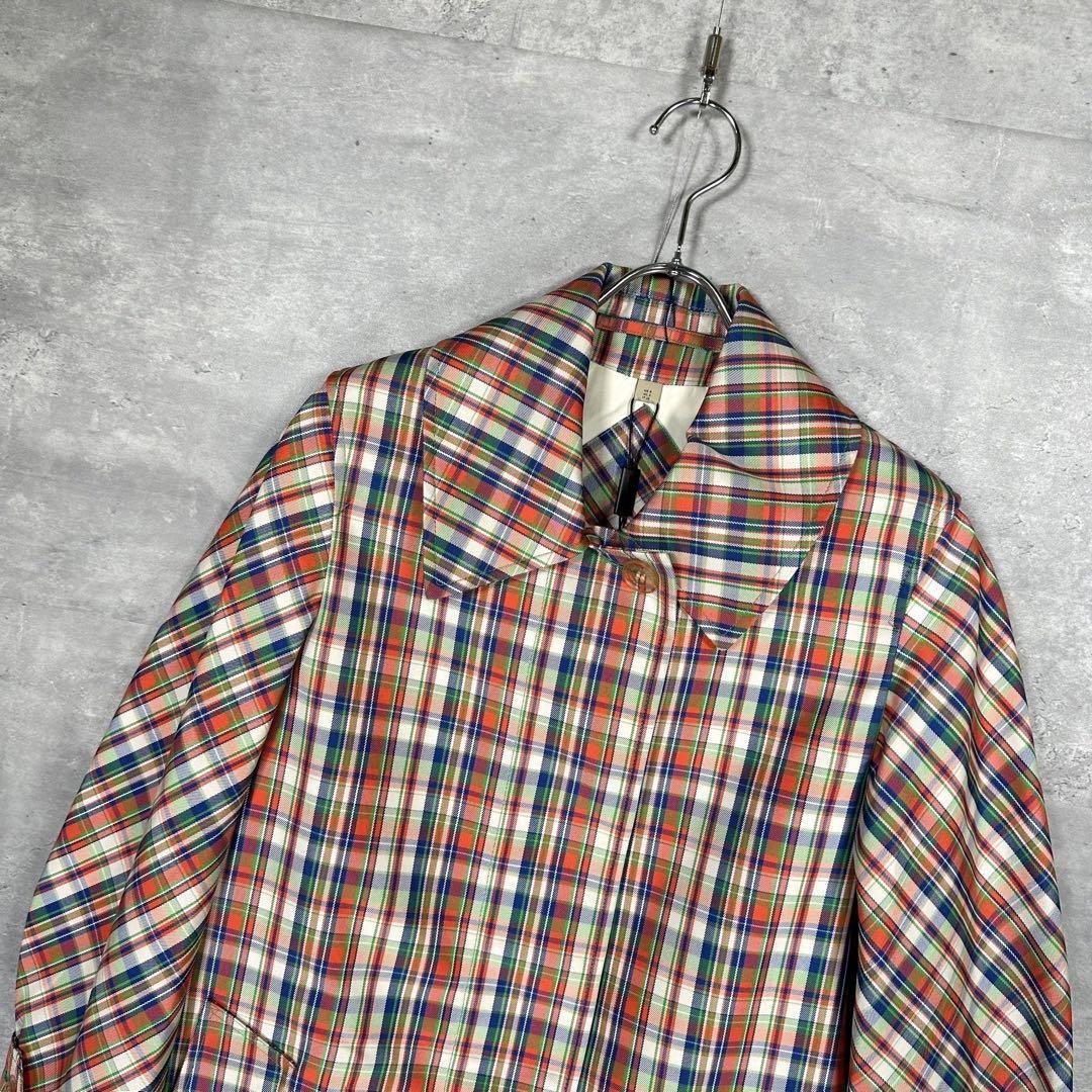 『Burberry』バーバリー (38) チェック柄 ステンカラーコート