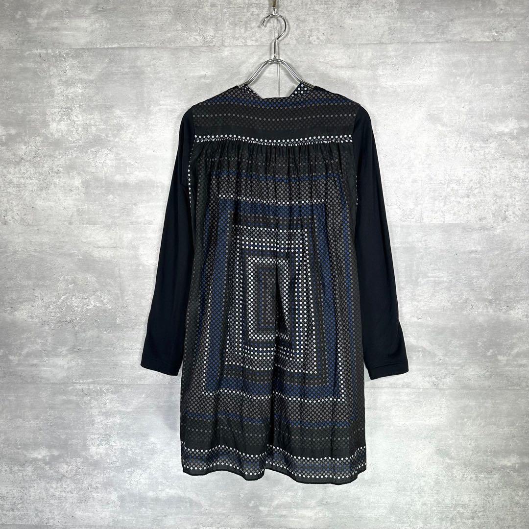 『sacai』ワンピース (2) レース切り替えワンピース / ブラック