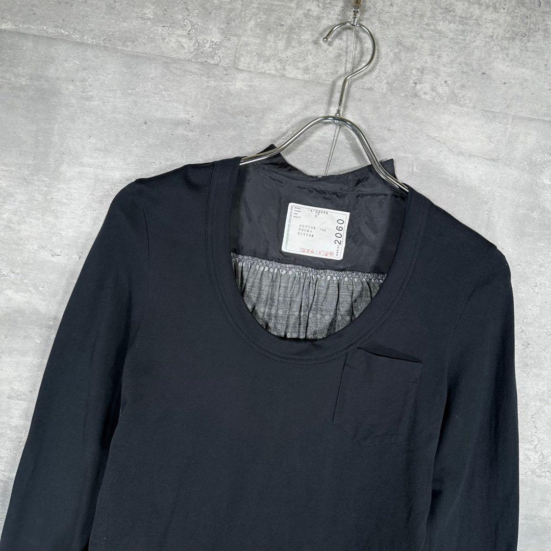 『sacai』ワンピース (2) レース切り替えワンピース / ブラック