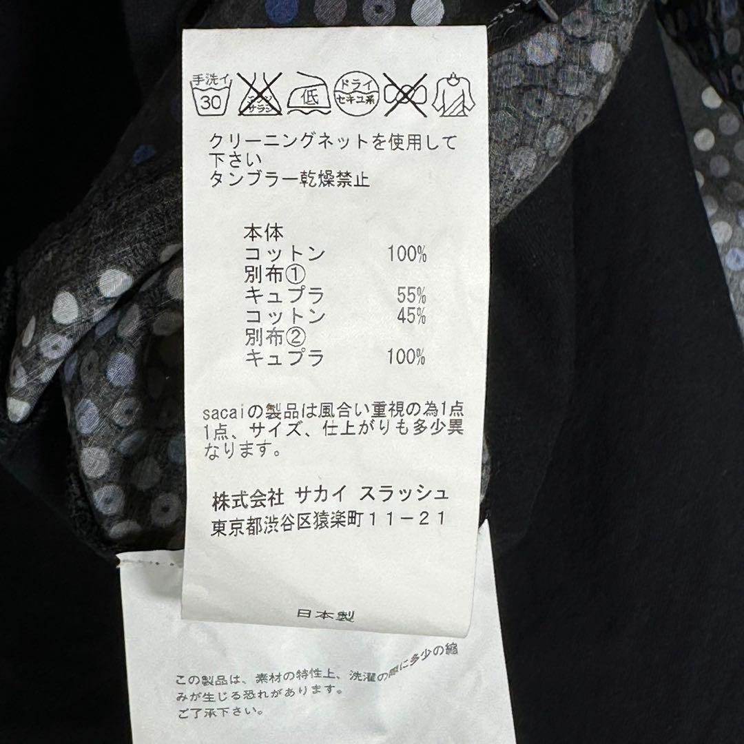 『sacai』ワンピース (2) レース切り替えワンピース / ブラック