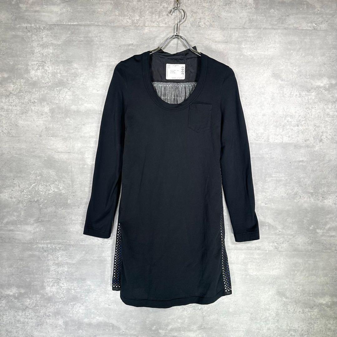『sacai』ワンピース (2) レース切り替えワンピース / ブラック