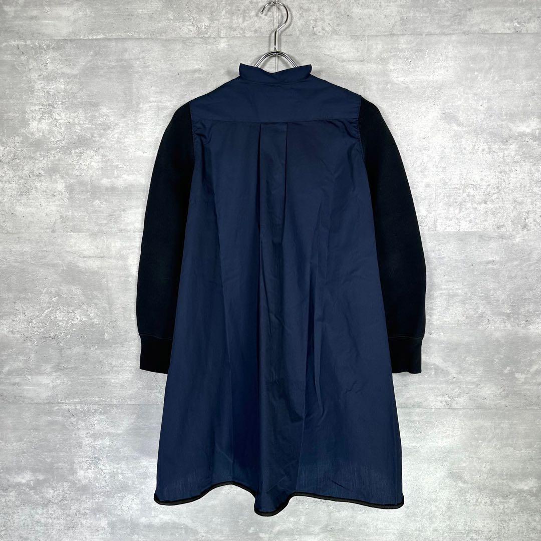 『sacai』サカイ (1) スウェット切り替えワンピース / ネイビー