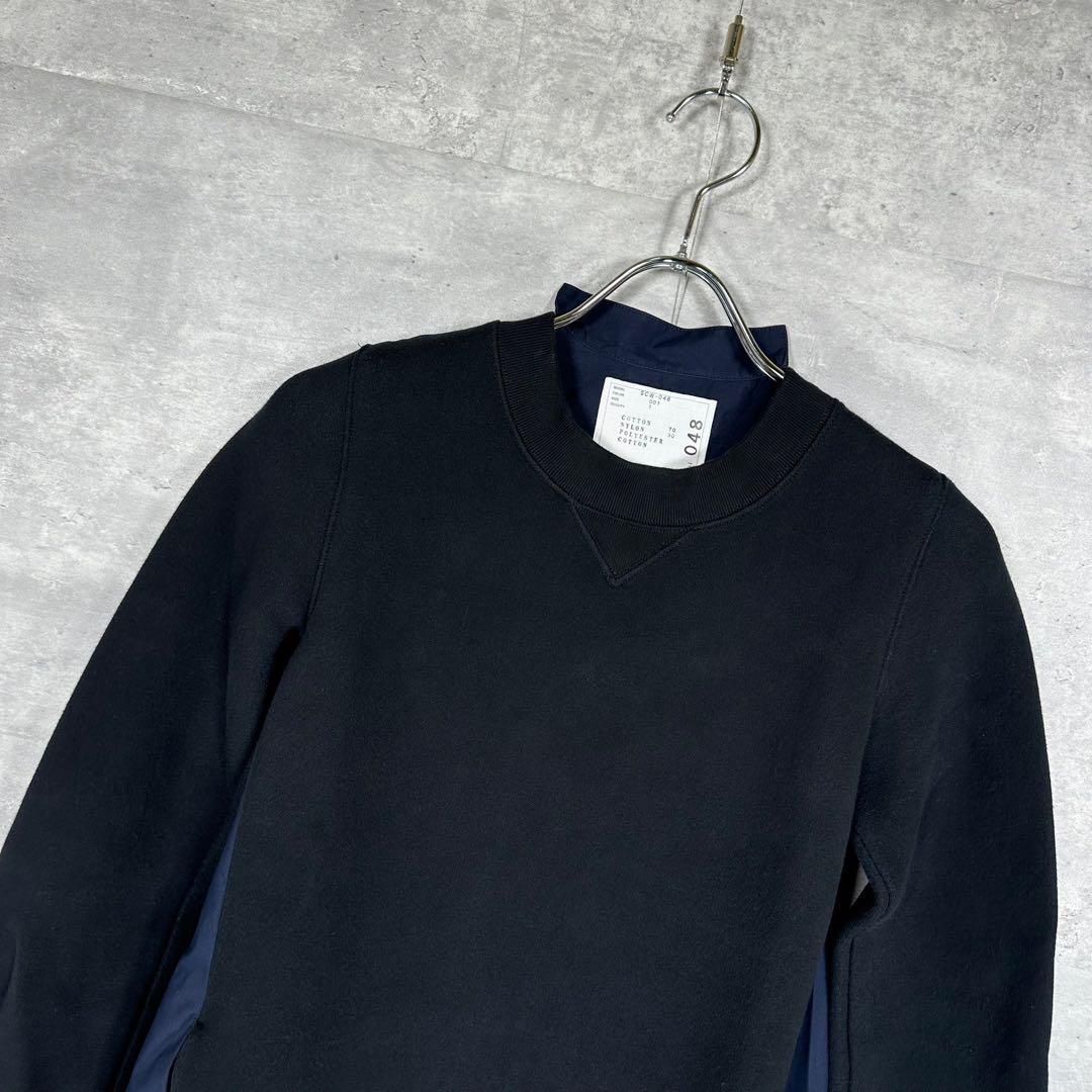 『sacai』サカイ (1) スウェット切り替えワンピース / ネイビー