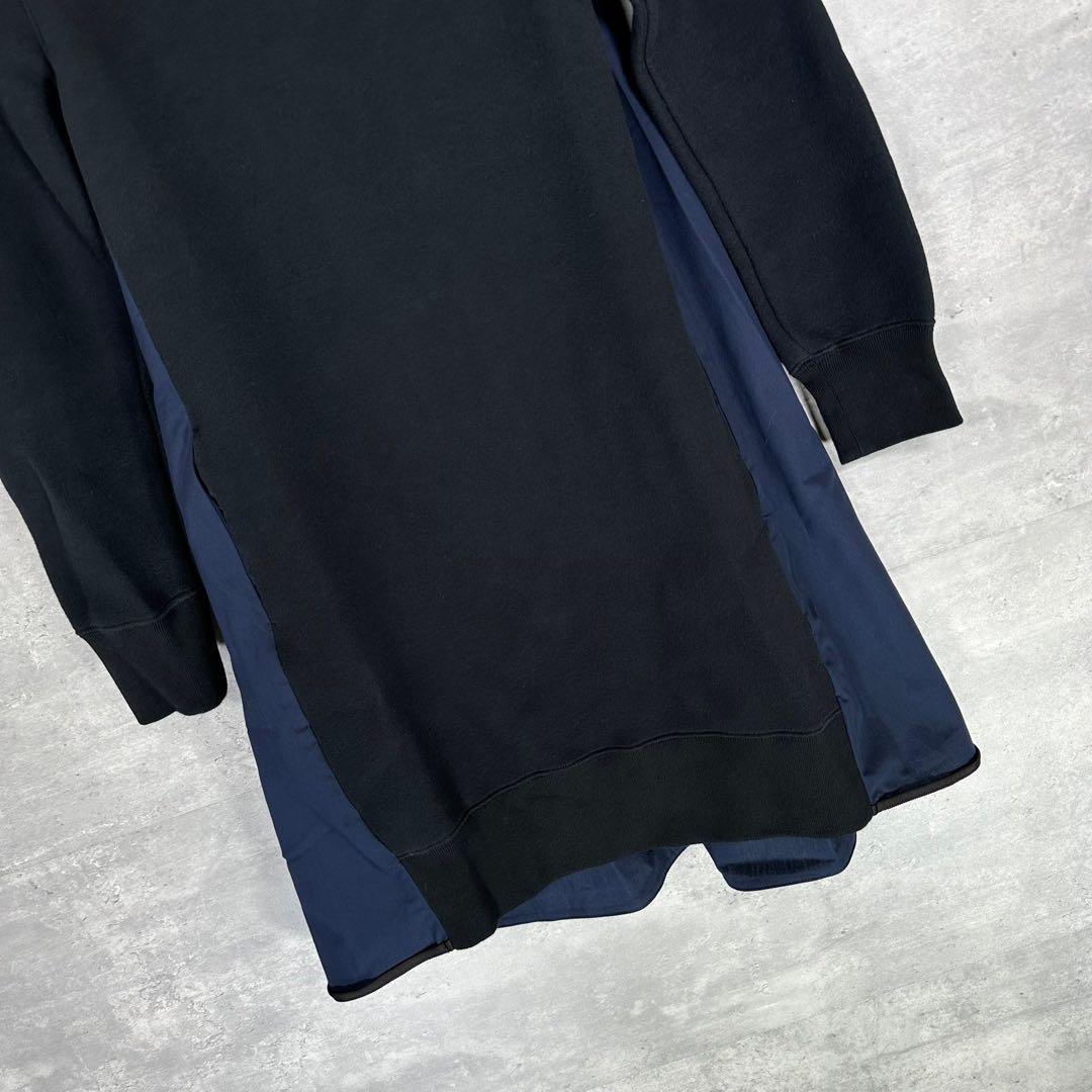 『sacai』サカイ (1) スウェット切り替えワンピース / ネイビー